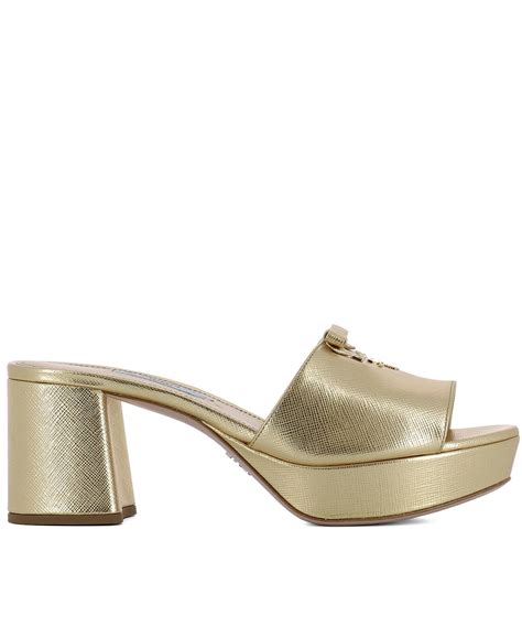 prada flat shoes gold|Prada flat heel shoes.